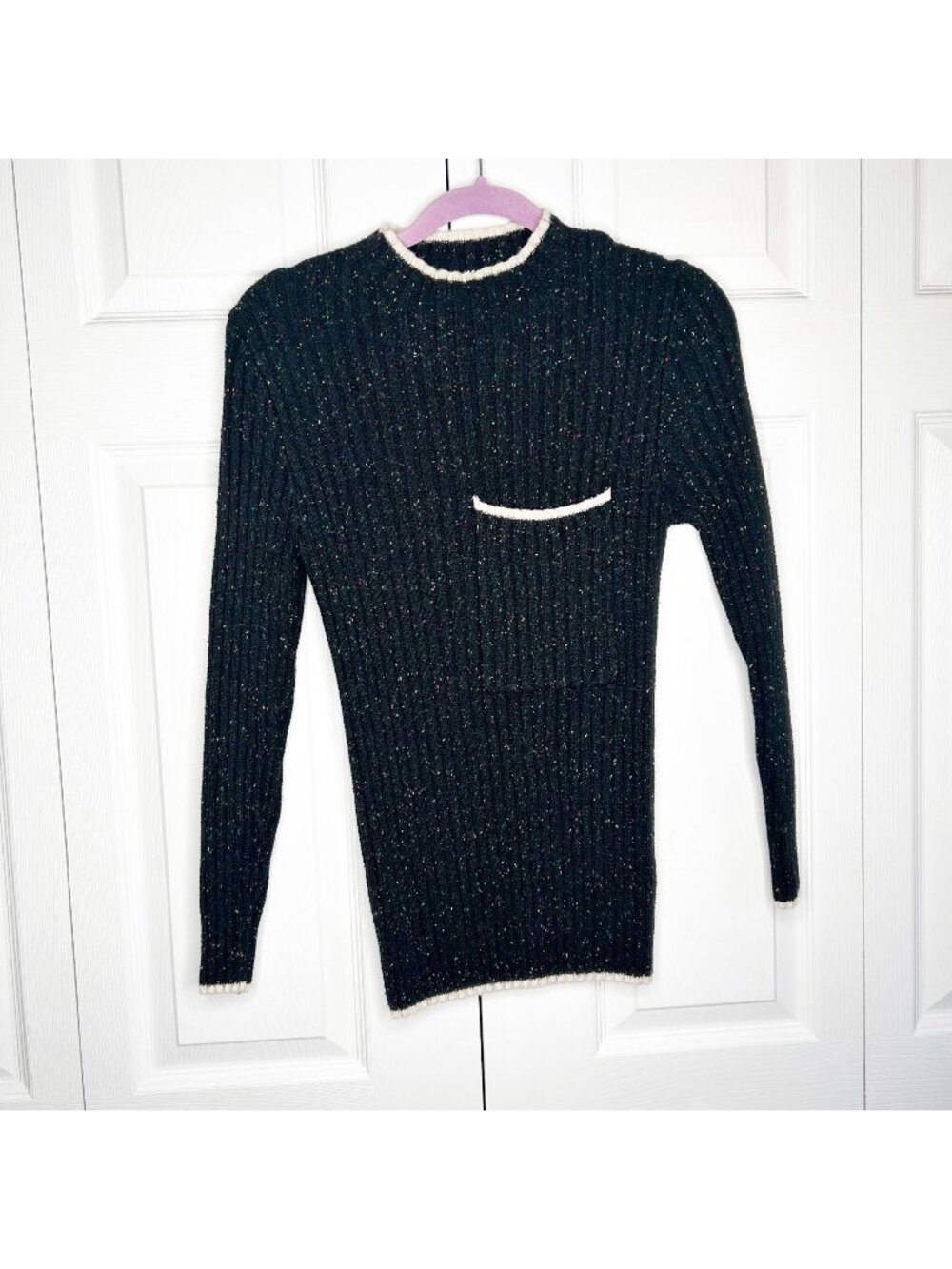 Elliatt Lyon Black Knit Speckled Long Sleeve Sweater Women's Size Small S